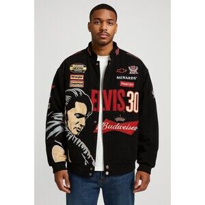 Chase Authentic Budweiser Elvis & Dale Jr. 30 year  Men's XXL Jacket. RARE